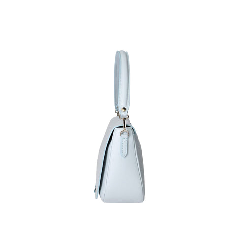 Viola Castellani VC220713923FBG-D92 Celeste handbag by Jag Couture London New York with blue leather and silver hardware.