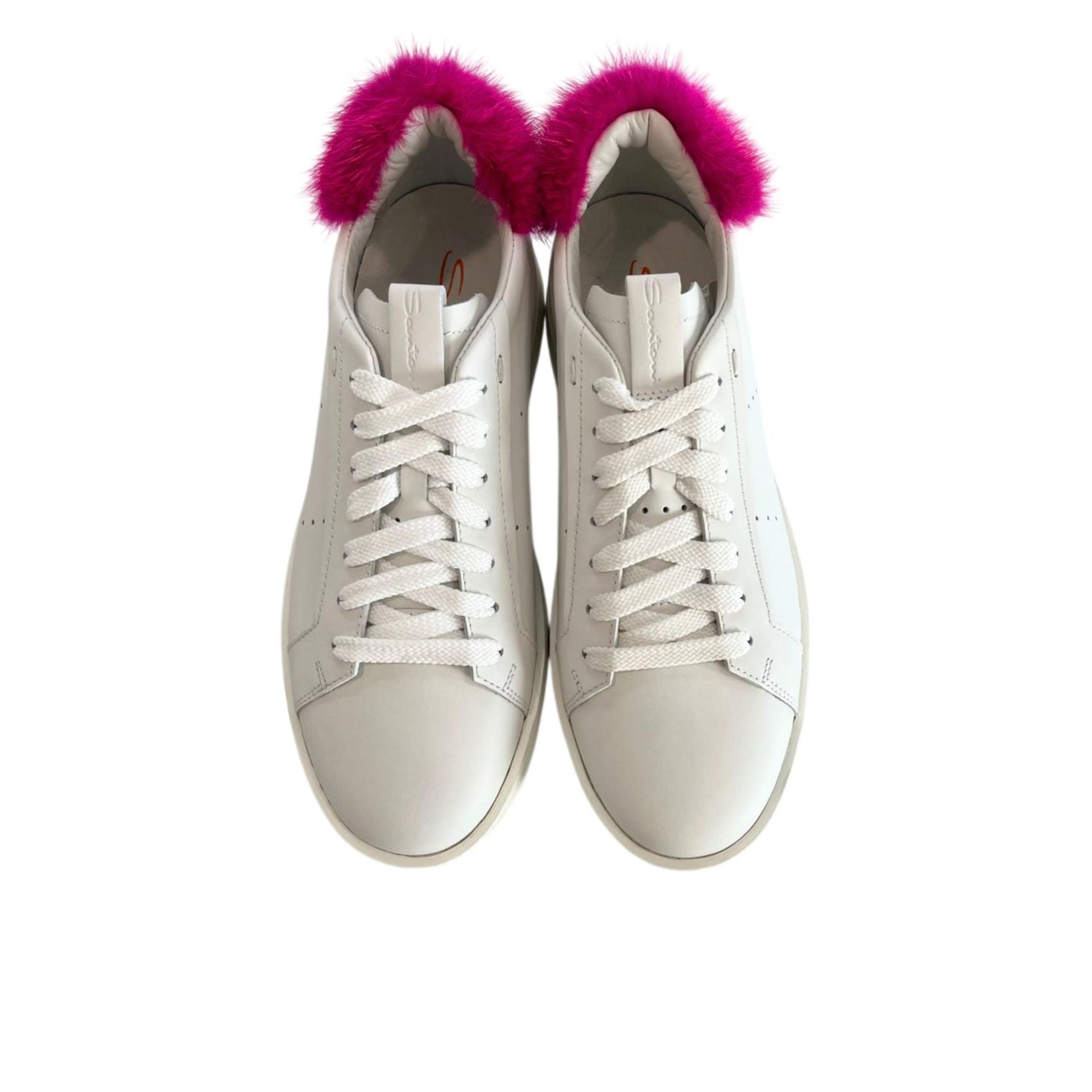 Santoni WBWI60769BIAXKAO_I20Bianco leather shoes by Jag Couture London - New York, showcasing elegant white footwear with detailed stitching.