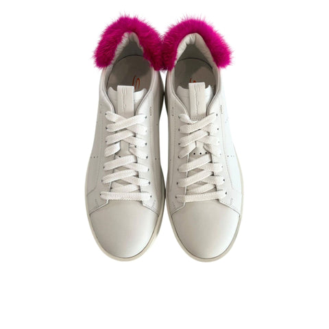 Santoni WBWI60769BIAXKAO_I20Bianco leather shoes by Jag Couture London - New York, showcasing elegant white footwear with detailed stitching.
