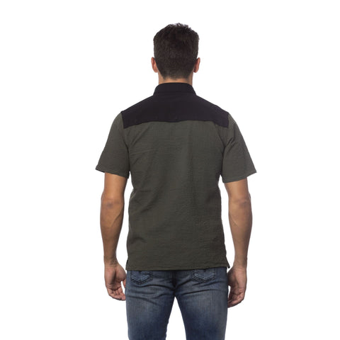 Jag Couture London men's Verri CBC00103T0053_855VERDEMILITARE military-style jacket in green, shown on a model.