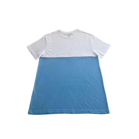White and azure Trussardi beachwear from Jag Couture London - New York, featuring stylish sun-protective swimwear for summer.