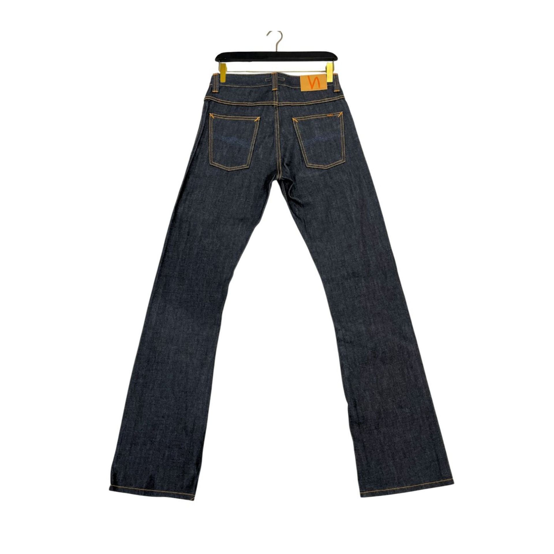 Jag Couture London New York Nudie Jeans NJ1237 Regular Blue Navy denim jeans, front view showing fit and classic design.