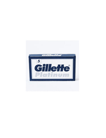 Gillette Platinum 5 Ud razor blades from Jag Couture London - New York, shown in packaging with multiple blades visible.