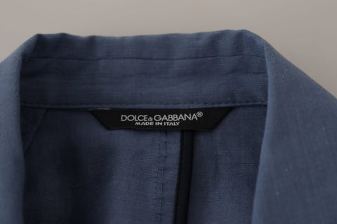 Blue Single Breasted Logo Blazer Jacket
