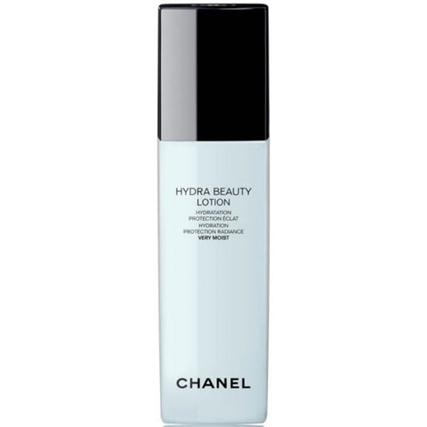 Jag Couture London New York Chanel Hydra Beauty Lotion Very Moist 150ml bottle with clear label and elegant packaging.
