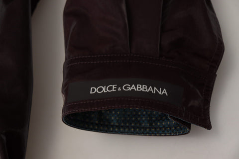 Bordeaux Nylon Collared Men Coat Jacket
