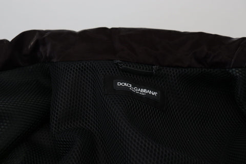 Bordeaux Nylon Collared Men Coat Jacket