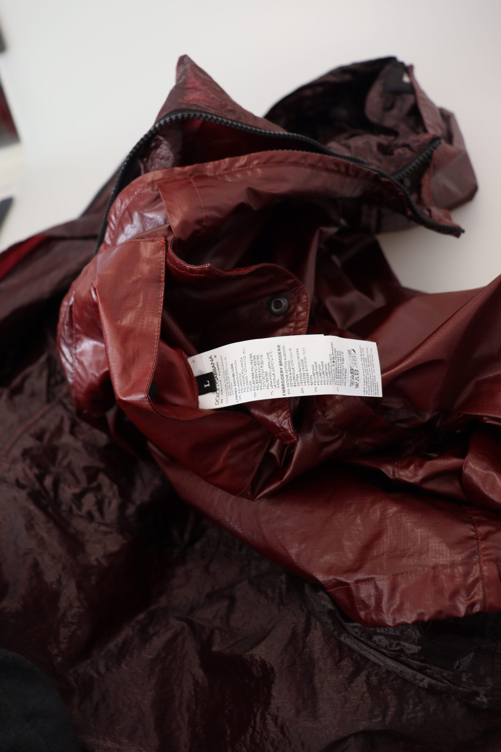 Bordeaux Cotton Hooded Full Zip Jacket