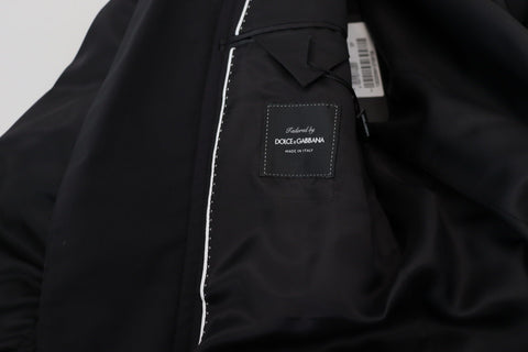 Black Wool Full Zip Long Sleeves Jacket