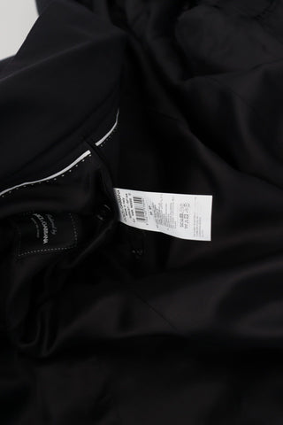 Black Wool Full Zip Long Sleeves Jacket