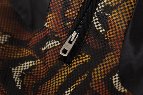 Brown Feather Full Zip Blouson Jacket