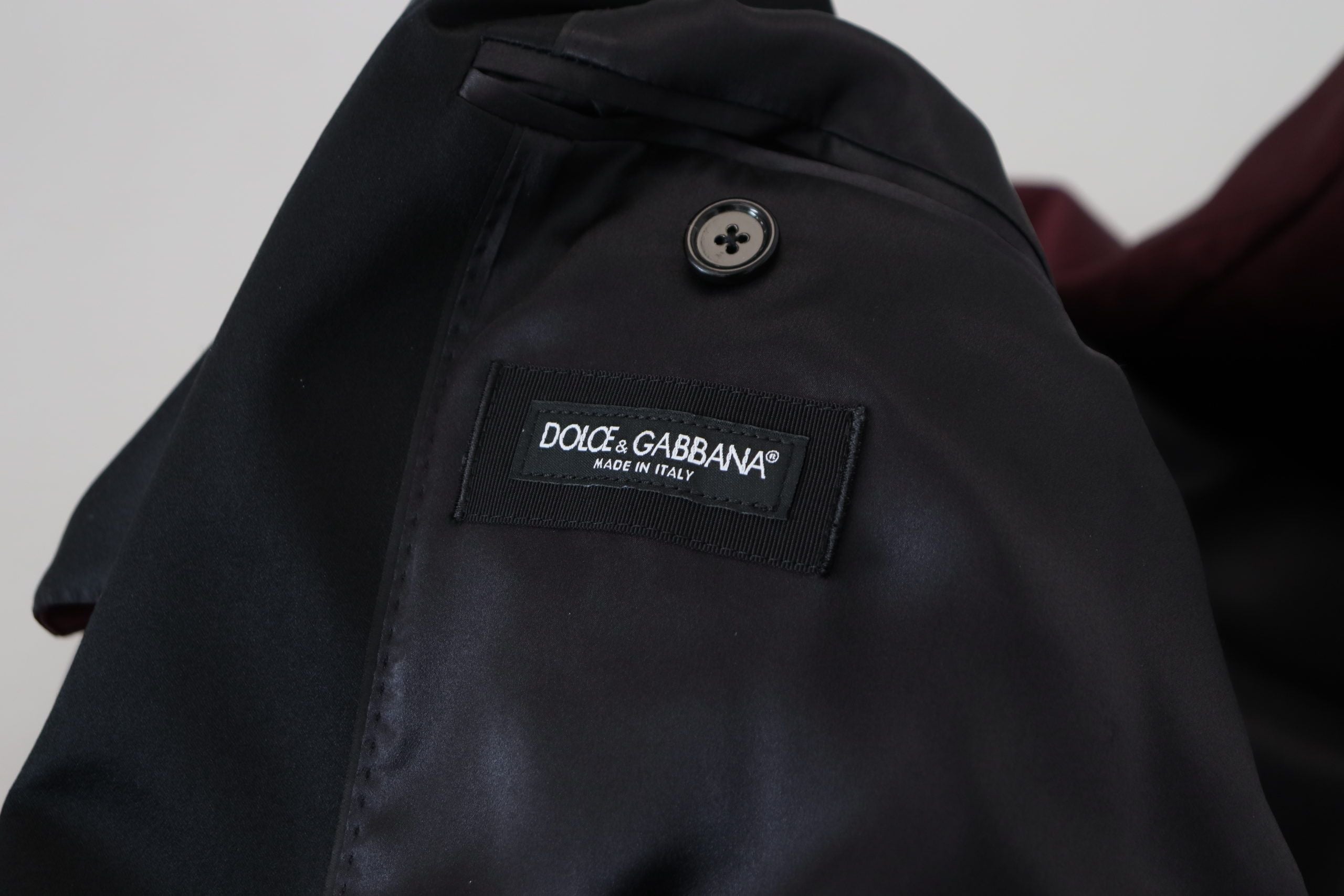 Bordeaux Polyester Double Breasted Jacket
