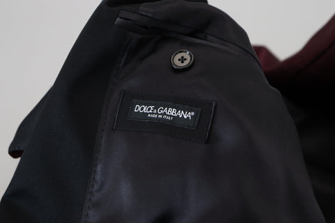 Bordeaux Polyester Double Breasted Jacket