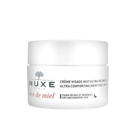 Nuxe Rêve De Miel Ultra Comfortable Night Face Cream in 50ml jar, hydrating skincare by Jag Couture London New York