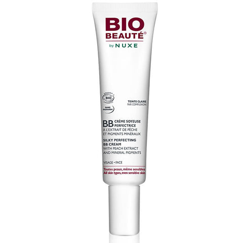 Nuxe Bio Beauté Silky Perfecting BB Cream for fair skin, 30ml jar, smooth and nourishing skincare product.