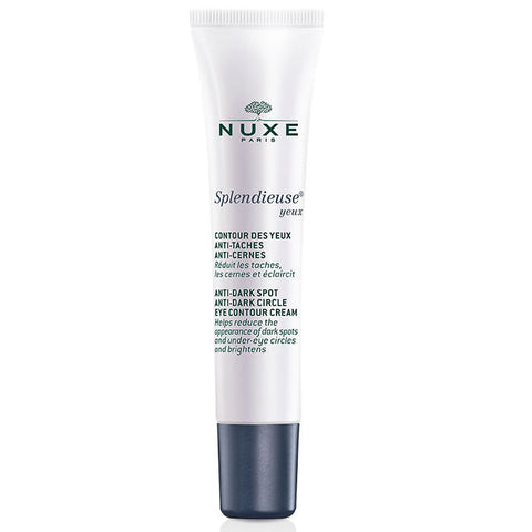 Nuxe Splendieuse eye contour cream jar with white and gold packaging, showing the 15ml size and elegant design.