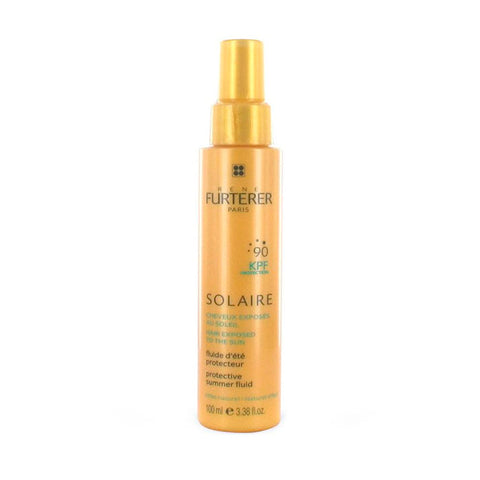 René Furterer Solaire Kpf90 Protective Summer Fluid 100ml, lightweight hair sunscreen in a sleek bottle.