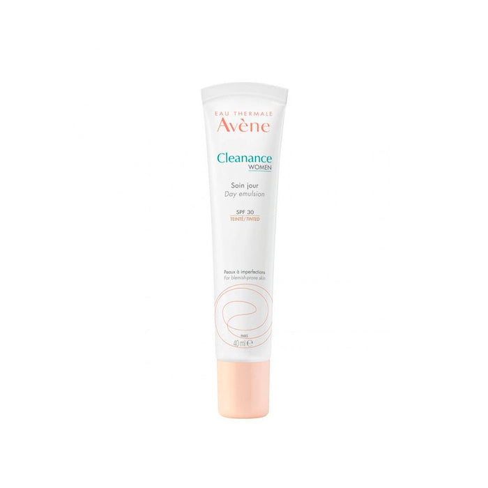 Avène Cleanance Women SPF 30 face cream in a 40ml tube, designed for skincare and sun protection.