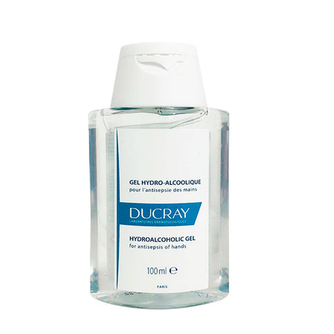 Jag Couture London - New York Ducray Hydroalcoholic Gel 100ml bottle with white label and clear cap, placed on a plain background.