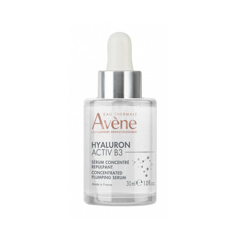 Avene Hyaluron Activ B3 Volumising Concentrate Serum in 30ml bottle, showcasing the skincare product with a clean, professional background.