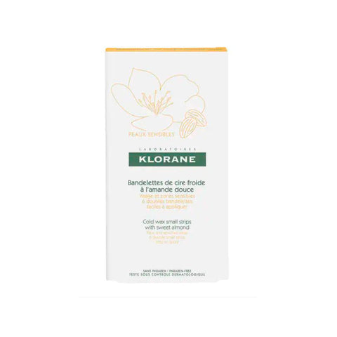 Jag Couture London New York Klorane Cold Wax Strips for Face, ready for hair removal, with strips and wax packaging visible.