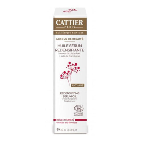 Cattier Paris Redensificante Sr Oleoso 30ml skincare serum bottle with red and white packaging, on a plain background.
