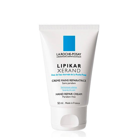 Jag Couture London hand repair cream featuring La Roche Posay Lipikar Xerand, 50ml tube with soothing, nourishing skincare.