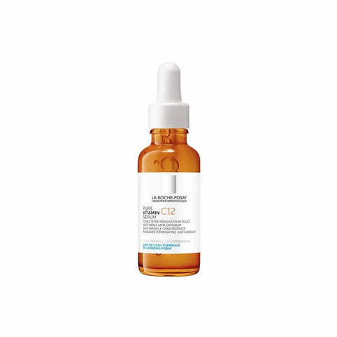 Jag Couture London New York La Roche Posay Pure Vitamin C12 Serum 30ml bottle with dropper for brightening skin.