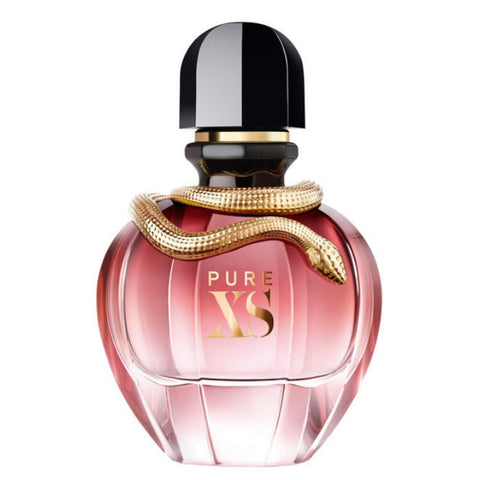 Paco Rabanne Pure XS For Her Eau de Parfum spray in 50ml bottle, featuring elegant packaging and perfume design