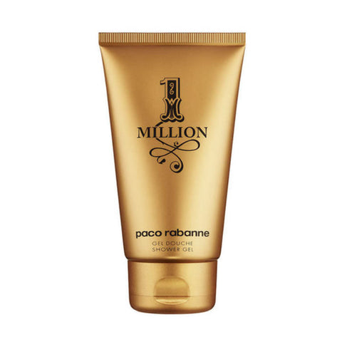 Paco Rabanne 1 Million shower gel in 150ml bottle, with luxurious gold packaging and sleek design.