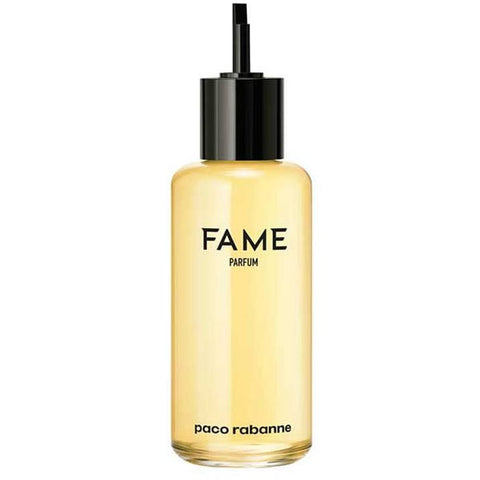 Paco Rabanne Fame Parfum Spray Recharge 200ml bottle, elegant design, on a neutral background.