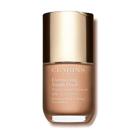Jag Couture London Everlasting Youth Fluid Foundation SPF 15 in shade 109 Wheat, 30ml, with a sleek foundation bottle and applicator.