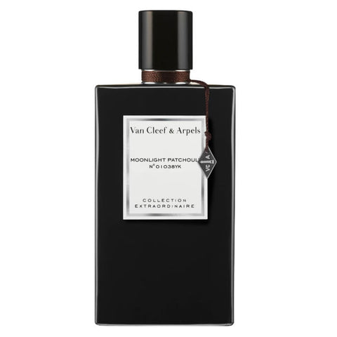 Van Cleef & Arpels Moonlight Patchouli perfume spray bottle, 75ml, with elegant packaging and floral and woody scent notes.