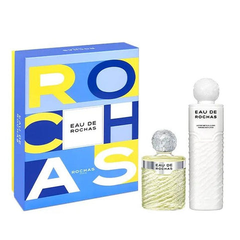 Jag Couture London Eau De Rochas Eau De Toilette spray set with two 200ml bottles, featuring fresh, floral fragrance.