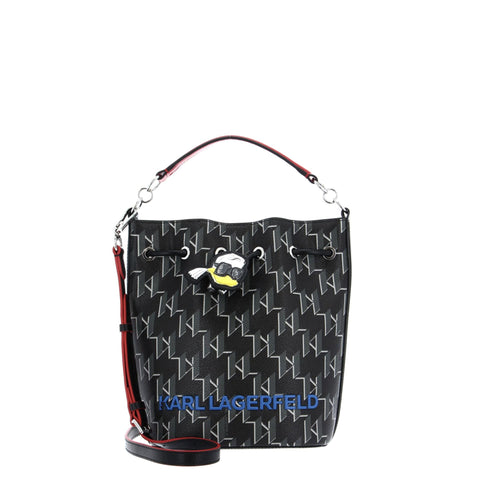 Black Karl Lagerfeld 231W3123-A999 handbag by Jag Couture London - New York with sleek leather finish and gold-tone hardware.