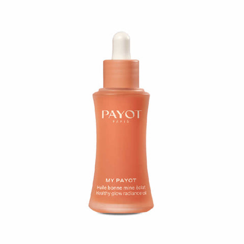 Payot My Payot Huile Bonne Mine Eclat 30ml facial oil bottle, featuring a sleek design with a dropper for glowing skin.