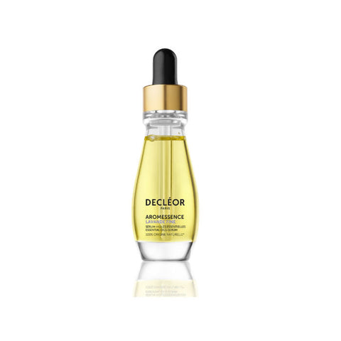Decléor Aromessence Lavender Fine Serum-Huile 15ml bottle with lavender flowers and sleek packaging, natural skincare product.
