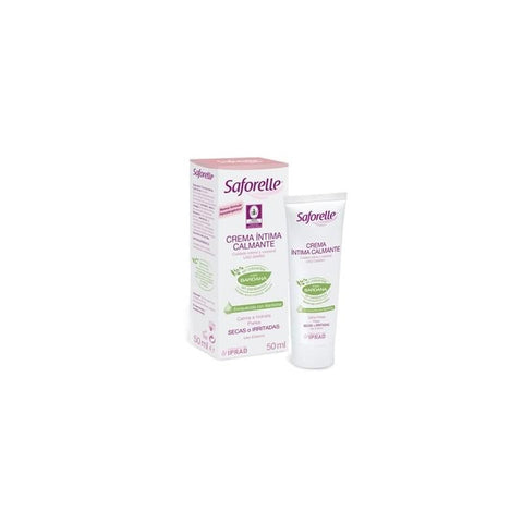 Jag Couture London New York Saforelle Intimate Calm Cream 50ml tube with soft, soothing texture for sensitive skin.