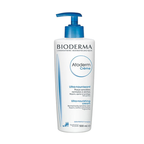 Bioderma Atoderm Cream 500ml jar with label, moisturizing skincare product from Jag Couture London - New York.