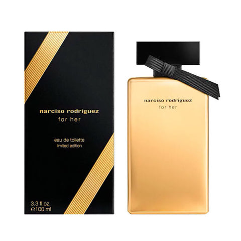 Narciso Rodriguez Eau De Toilette spray 100ml, featuring sleek glass bottle with minimalist design, fragrance for women.