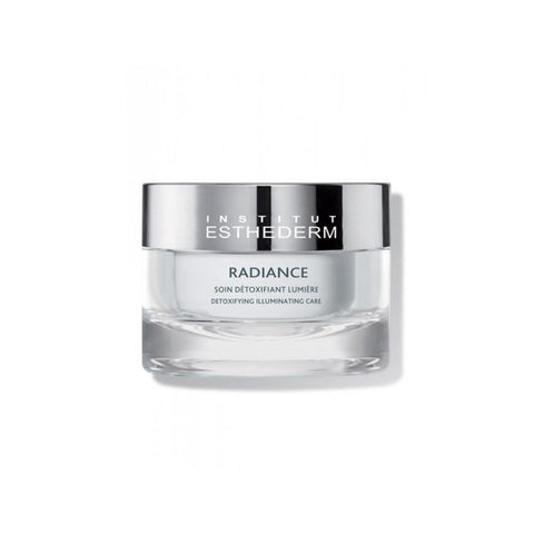 Institut Esthederm Radiance Detoxifying Illuminating Care 50ml jar, skincare product with a sleek container and bright label design.
