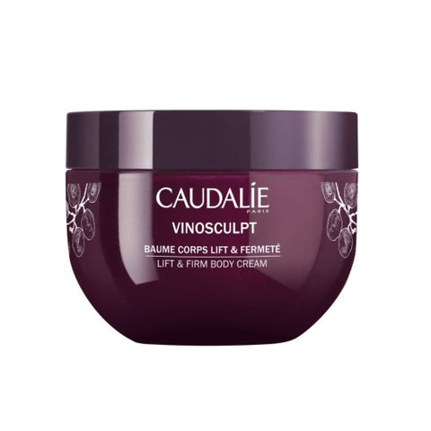 Caudalie Vinosculpt Lift & Firm Body Cream in 250ml jar, showcasing the luxurious packaging and creamy texture.