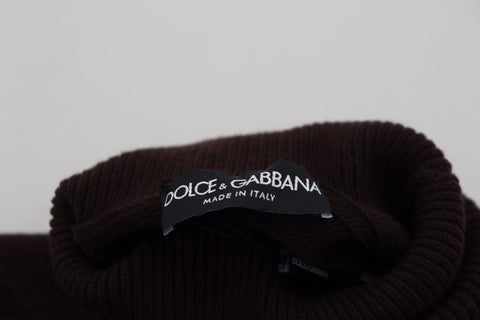 Brown Wool Turtle Neck Pullover Sweater