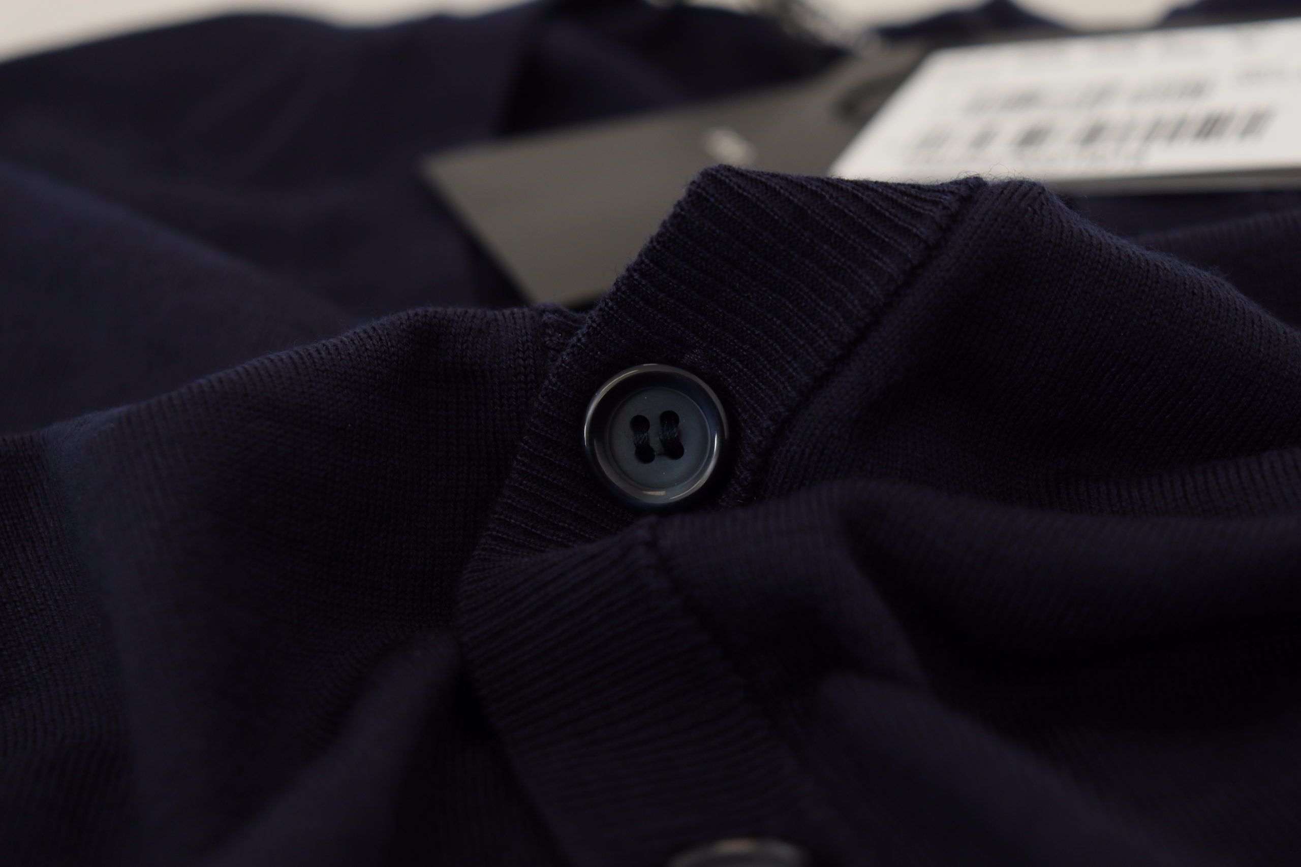 Blue Wool STAFF Down Cardigan Sweater