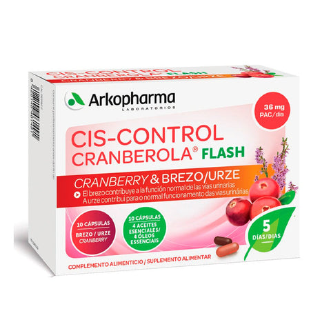 Arkopharma Cis-Control Forte 14 envelopes, herbal dietary supplement, shown in a box with sealed envelopes for digestive health.