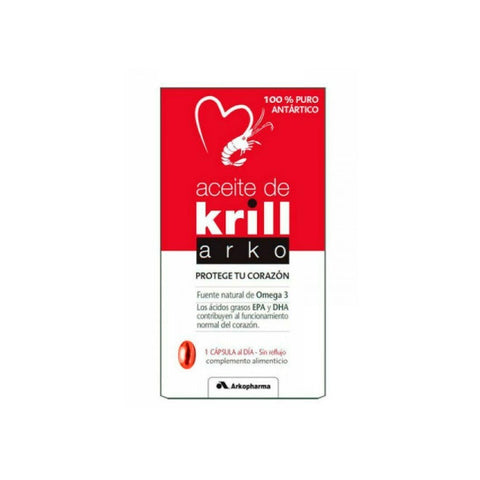 Arkopharma Krill Omega capsules in a bottle, dietary supplement for heart and brain health, branded by Jag Couture London - New York.