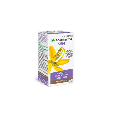 Jag Couture London - New York Arkopharma Sen 48 capsules in a clear bottle with a white label, displayed on a neutral background.
