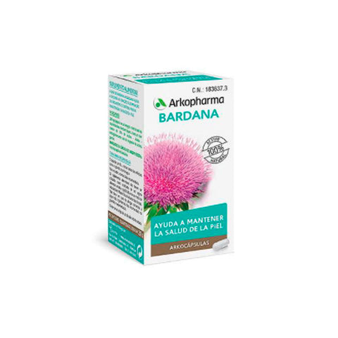 Arkopharma Burdock capsules by Jag Couture London show a bottle of 45 capsules with the product label visible.