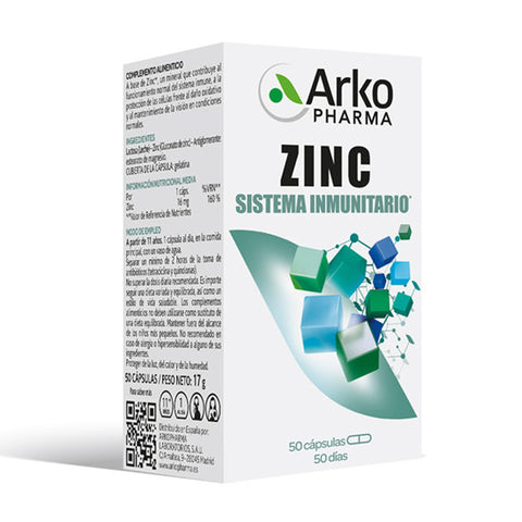 Jag Couture London - New York Arkopharma Zinc 50 capsules bottle with label and capsules visible in the image.