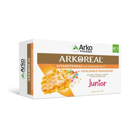 Jag Couture London - New York Arkopharma Vitamin-Enriched Royal Jelly 500 ampoules in glass bottles, with bright packaging and labels.